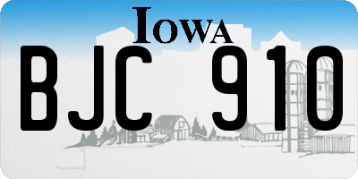 IA license plate BJC910