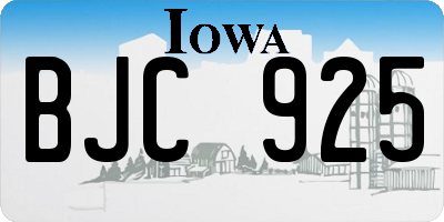 IA license plate BJC925