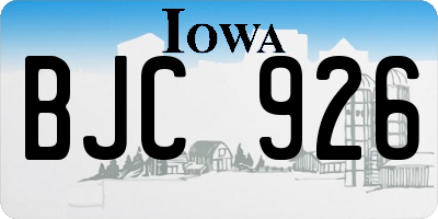 IA license plate BJC926