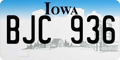 IA license plate BJC936
