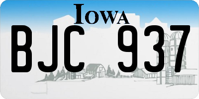 IA license plate BJC937