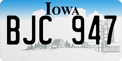 IA license plate BJC947