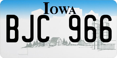 IA license plate BJC966