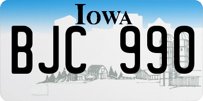 IA license plate BJC990
