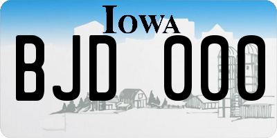 IA license plate BJD000