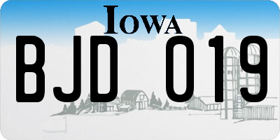 IA license plate BJD019