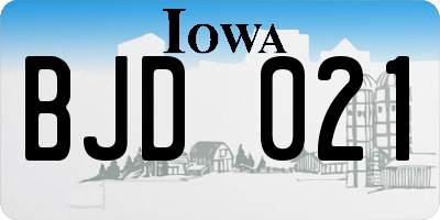 IA license plate BJD021