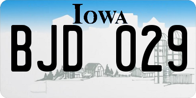 IA license plate BJD029