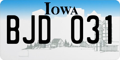 IA license plate BJD031