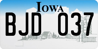 IA license plate BJD037
