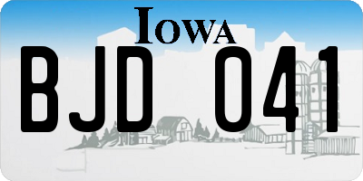 IA license plate BJD041