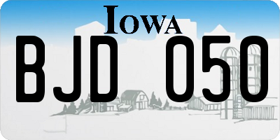 IA license plate BJD050