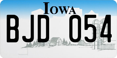 IA license plate BJD054