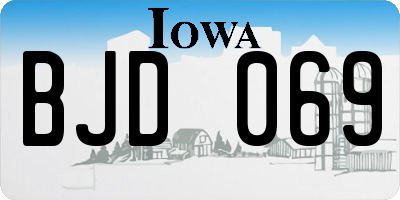 IA license plate BJD069