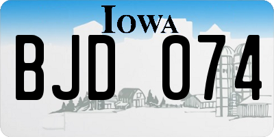 IA license plate BJD074