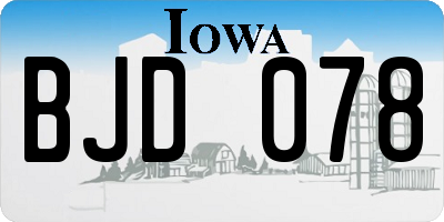IA license plate BJD078