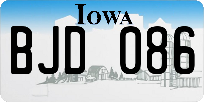 IA license plate BJD086