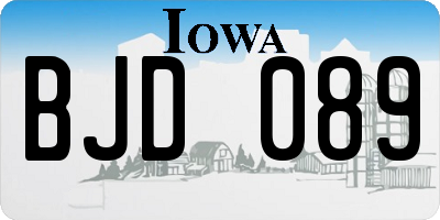 IA license plate BJD089