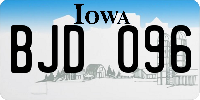 IA license plate BJD096