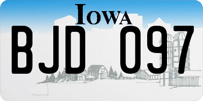 IA license plate BJD097