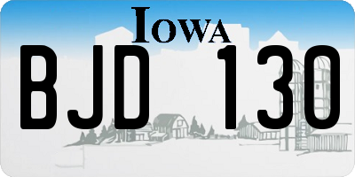 IA license plate BJD130