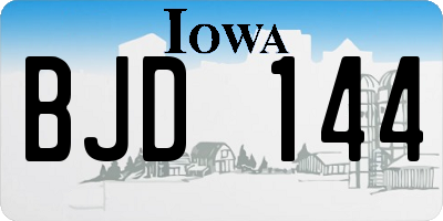 IA license plate BJD144
