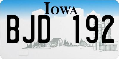 IA license plate BJD192