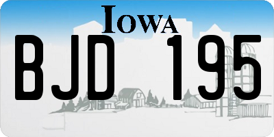 IA license plate BJD195