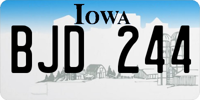 IA license plate BJD244