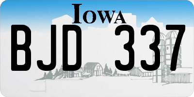 IA license plate BJD337