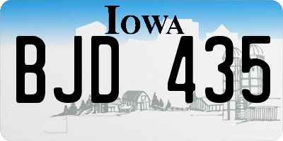IA license plate BJD435