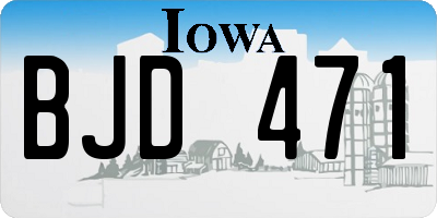 IA license plate BJD471