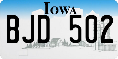 IA license plate BJD502