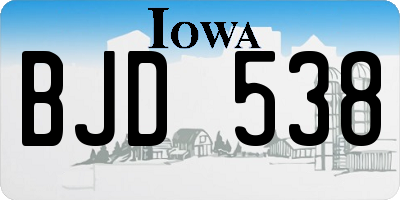 IA license plate BJD538