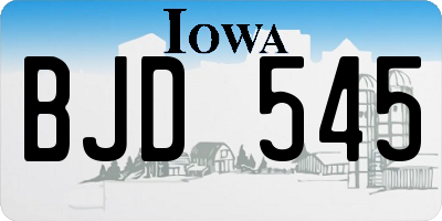 IA license plate BJD545