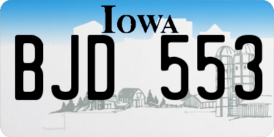 IA license plate BJD553