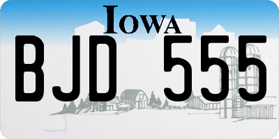 IA license plate BJD555