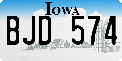 IA license plate BJD574