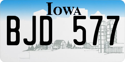 IA license plate BJD577