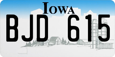 IA license plate BJD615