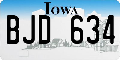 IA license plate BJD634