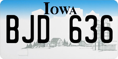 IA license plate BJD636