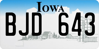 IA license plate BJD643