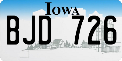IA license plate BJD726