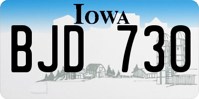 IA license plate BJD730