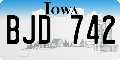 IA license plate BJD742