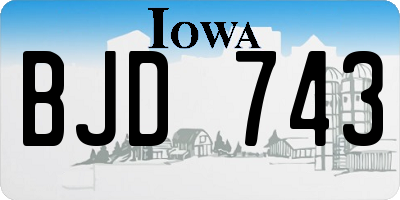 IA license plate BJD743
