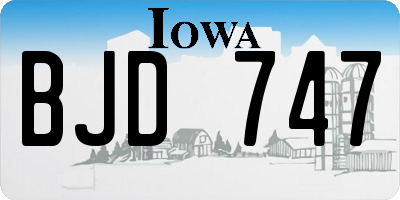 IA license plate BJD747