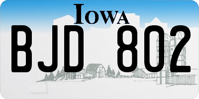 IA license plate BJD802
