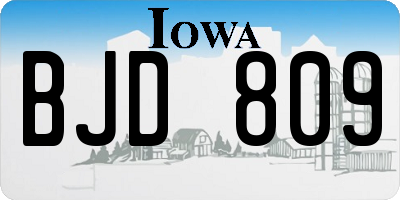 IA license plate BJD809